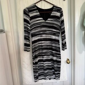 Karen Kane Black and White Striped Dress